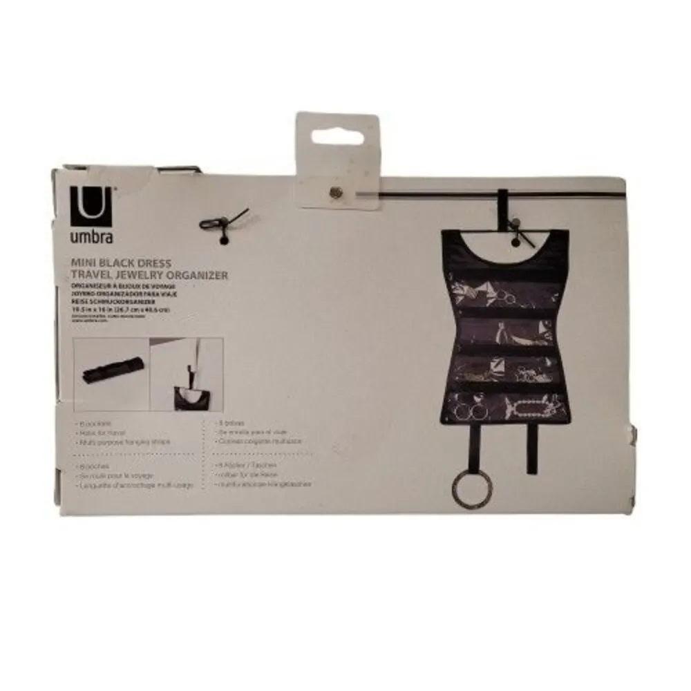 Umbra Mini Black Dress Travel Jewelry Organizer Black